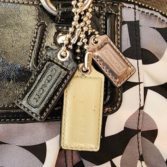 COACH H0968-14321 Madison Claire Op-Art Sateen Chain Link 2-Way Hobo Pur… - Picture 4 of 16